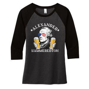 Alexander Hammeredton Alexander Hamilton Beer Drinking Party Women's Tri-Blend 3/4-Sleeve Raglan Shirt