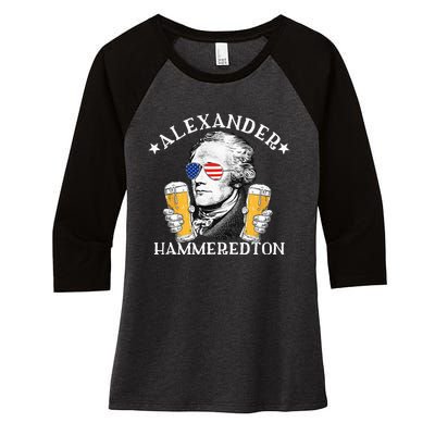 Alexander Hammeredton Alexander Hamilton Beer Drinking Party Women's Tri-Blend 3/4-Sleeve Raglan Shirt