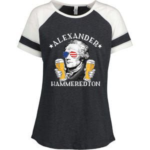 Alexander Hammeredton Alexander Hamilton Beer Drinking Party Enza Ladies Jersey Colorblock Tee