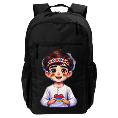 Armenian Holding Armenian Flag Colored Heart Daily Commute Backpack