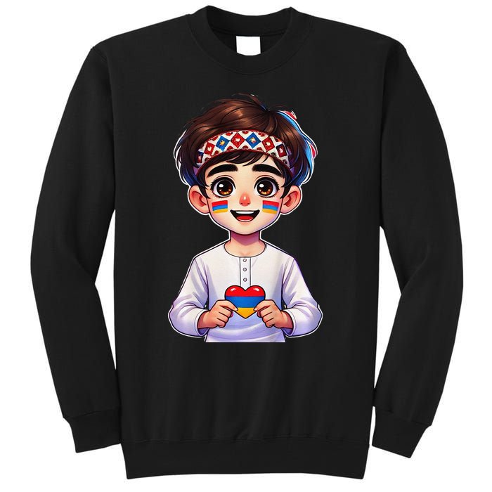 Armenian Holding Armenian Flag Colored Heart Tall Sweatshirt