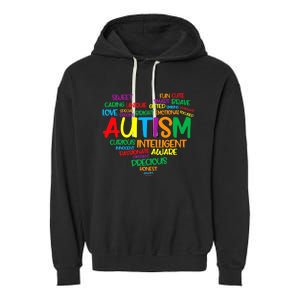 Autism Heart Autism Awareness proud Autism Mom Gifts Family Garment-Dyed Fleece Hoodie