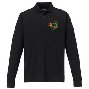 Autism Heart Autism Awareness proud Autism Mom Gifts Family Performance Long Sleeve Polo