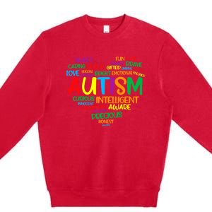 Autism Heart Autism Awareness proud Autism Mom Gifts Family Premium Crewneck Sweatshirt