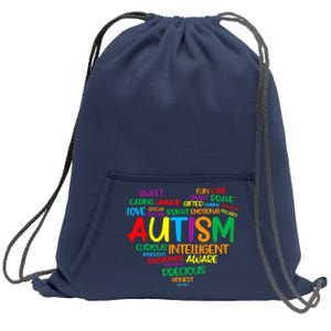 Autism Heart Autism Awareness proud Autism Mom Gifts Family Sweatshirt Cinch Pack Bag