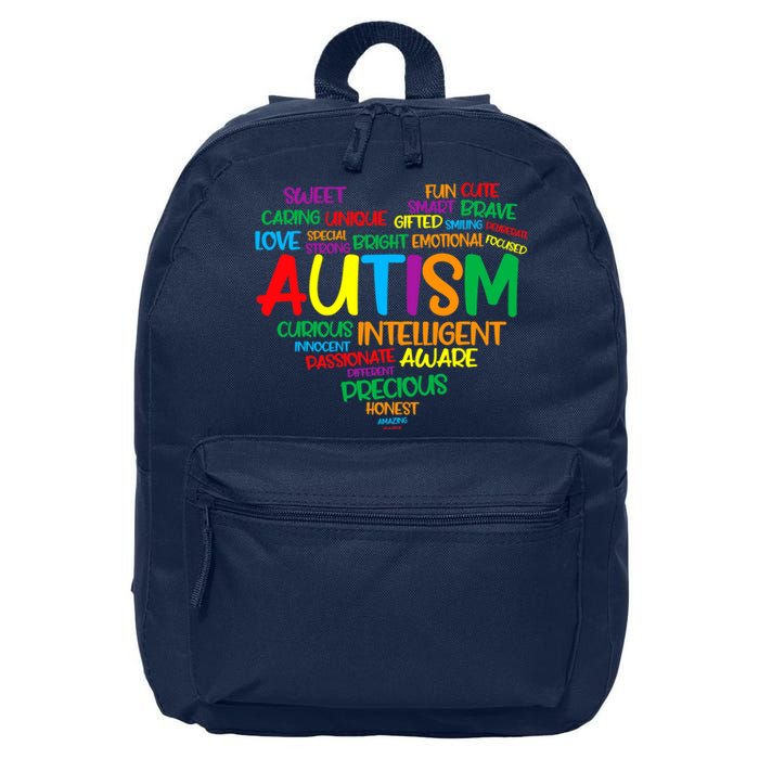 Autism Heart Autism Awareness proud Autism Mom Gifts Family 16 in Basic Backpack