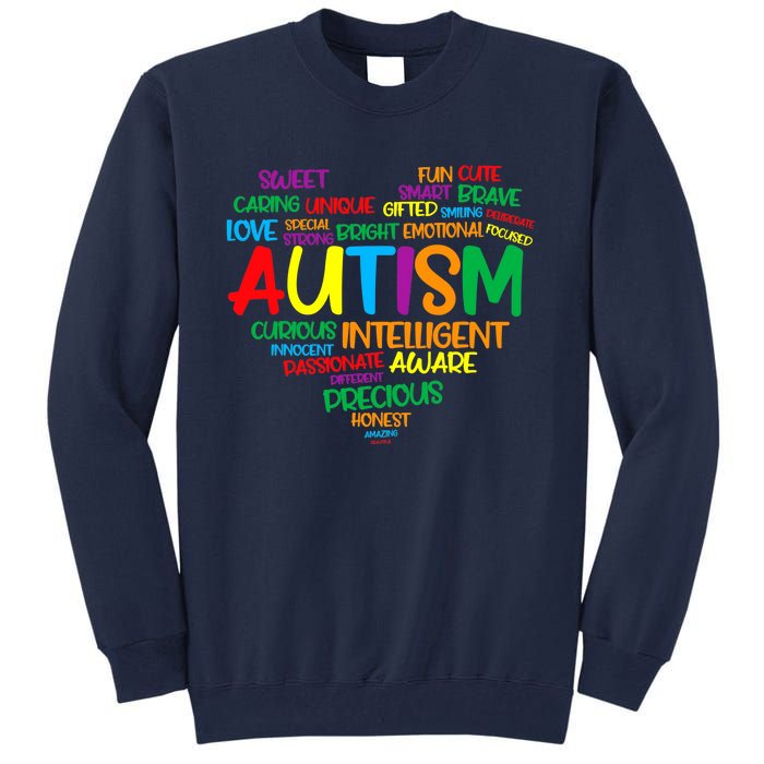 Autism Heart Autism Awareness proud Autism Mom Gifts Family Tall Sweatshirt