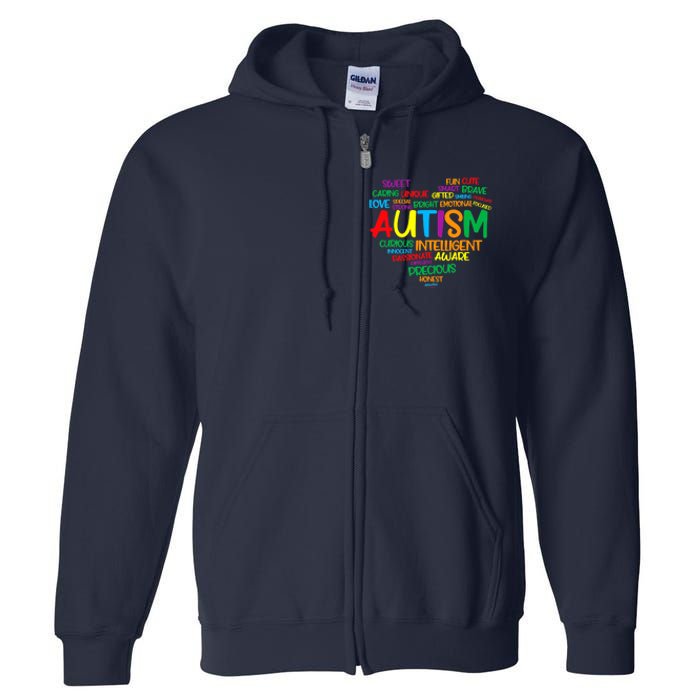 Autism Heart Autism Awareness proud Autism Mom Gifts Family Full Zip Hoodie