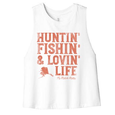 Alaska Hunting And Fishing Adventures Funny Women's Racerback Cropped Tank