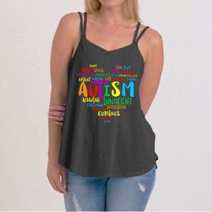 Autism Heart Autism Awareness proud Autism Mom Gifts Family Women's Strappy Tank