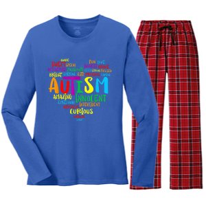 Autism Heart Autism Awareness proud Autism Mom Gifts Family Women's Long Sleeve Flannel Pajama Set 