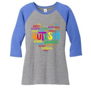 Autism Heart Autism Awareness proud Autism Mom Gifts Family Women's Tri-Blend 3/4-Sleeve Raglan Shirt