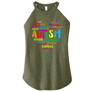 Autism Heart Autism Awareness proud Autism Mom Gifts Family Women's Perfect Tri Rocker Tank