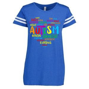 Autism Heart Autism Awareness proud Autism Mom Gifts Family Enza Ladies Jersey Football T-Shirt