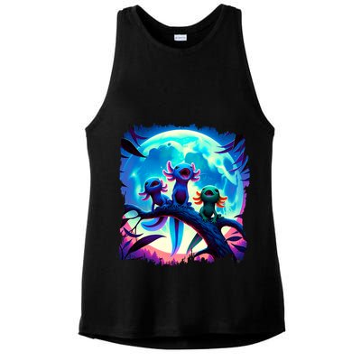Axolotls Howl At Moon Axolotl Owner Ladies PosiCharge Tri-Blend Wicking Tank