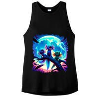 Axolotls Howl At Moon Axolotl Owner Ladies PosiCharge Tri-Blend Wicking Tank