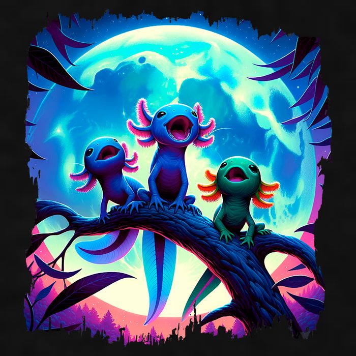 Axolotls Howl At Moon Axolotl Owner Ladies PosiCharge Tri-Blend Wicking Tank