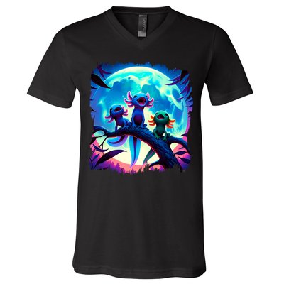 Axolotls Howl At Moon Axolotl Owner V-Neck T-Shirt