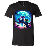 Axolotls Howl At Moon Axolotl Owner V-Neck T-Shirt