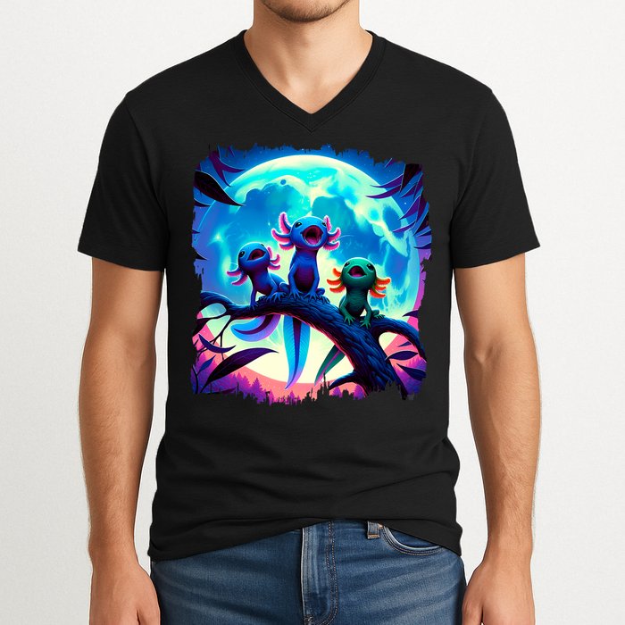 Axolotls Howl At Moon Axolotl Owner V-Neck T-Shirt