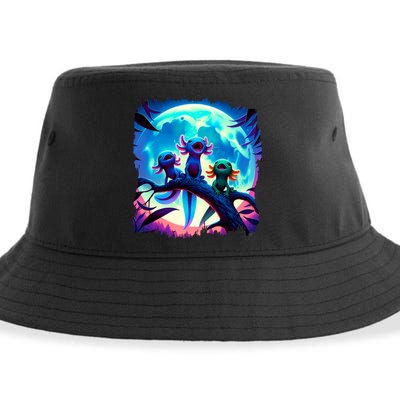 Axolotls Howl At Moon Axolotl Owner Sustainable Bucket Hat