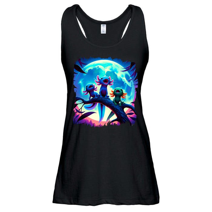 Axolotls Howl At Moon Axolotl Owner Ladies Essential Flowy Tank