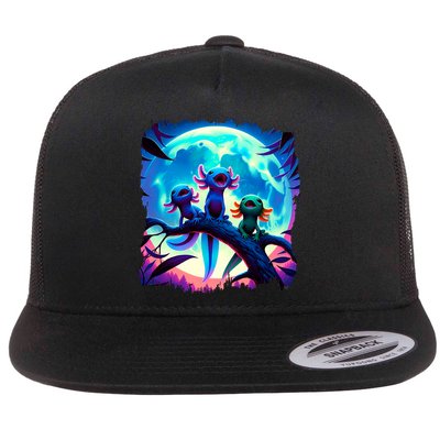Axolotls Howl At Moon Axolotl Owner Flatbill Hat