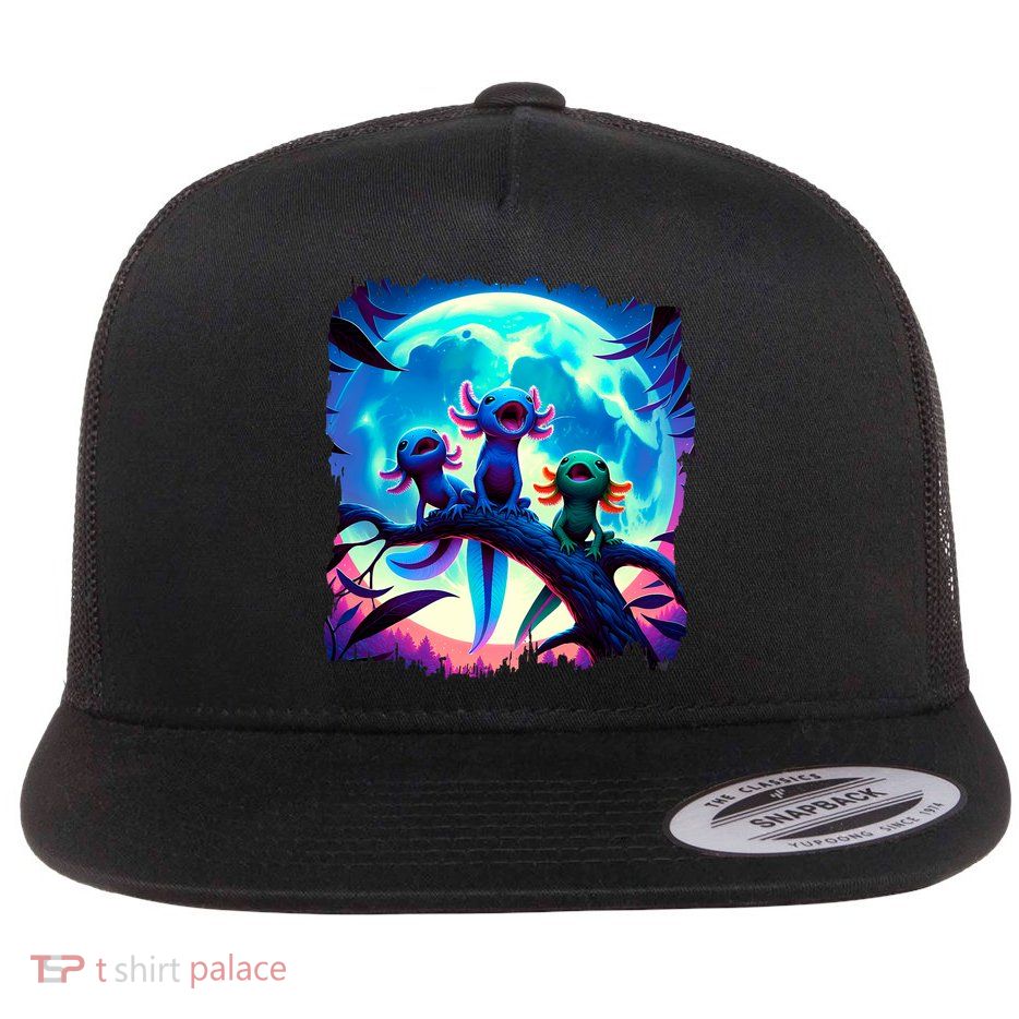 Axolotls Howl At Moon Axolotl Owner Flatbill Hat