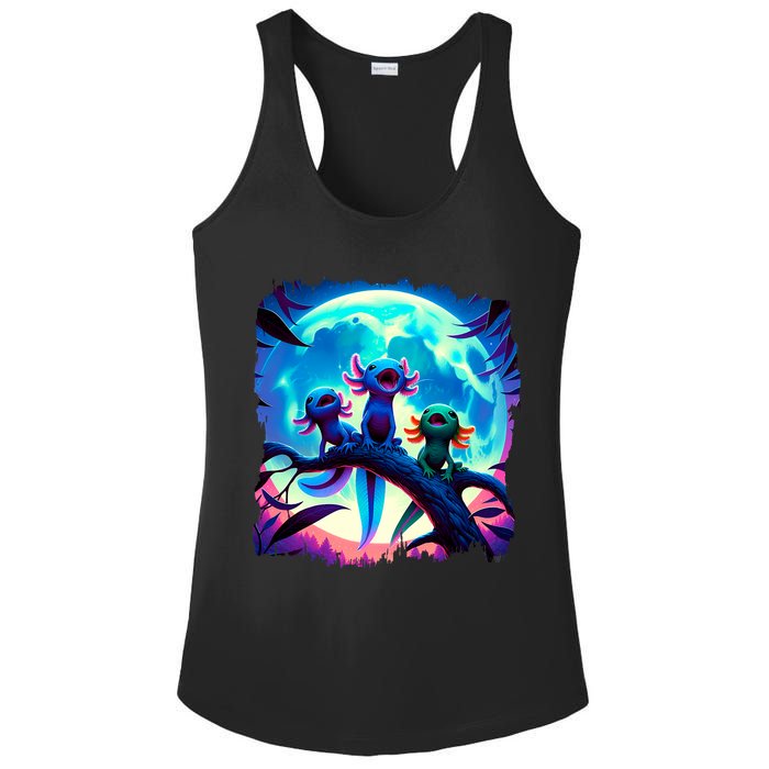 Axolotls Howl At Moon Axolotl Owner Ladies PosiCharge Competitor Racerback Tank
