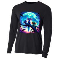 Axolotls Howl At Moon Axolotl Owner Cooling Performance Long Sleeve Crew