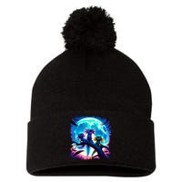 Axolotls Howl At Moon Axolotl Owner Pom Pom 12in Knit Beanie
