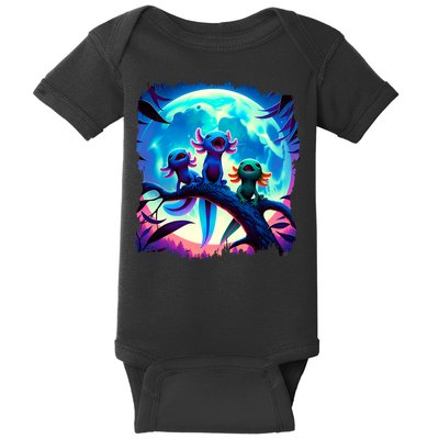 Axolotls Howl At Moon Axolotl Owner Baby Bodysuit