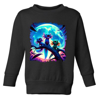 Axolotls Howl At Moon Axolotl Owner Toddler Sweatshirt