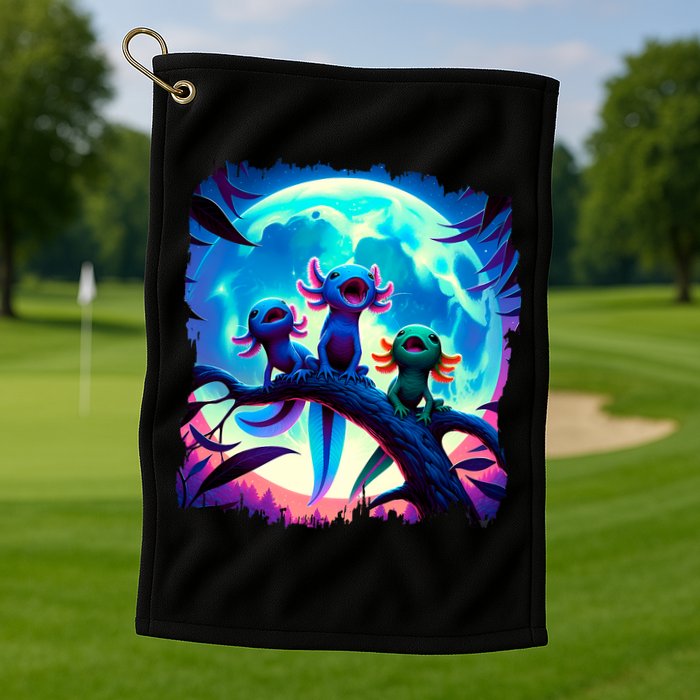Axolotls Howl At Moon Axolotl Owner Golf Towel