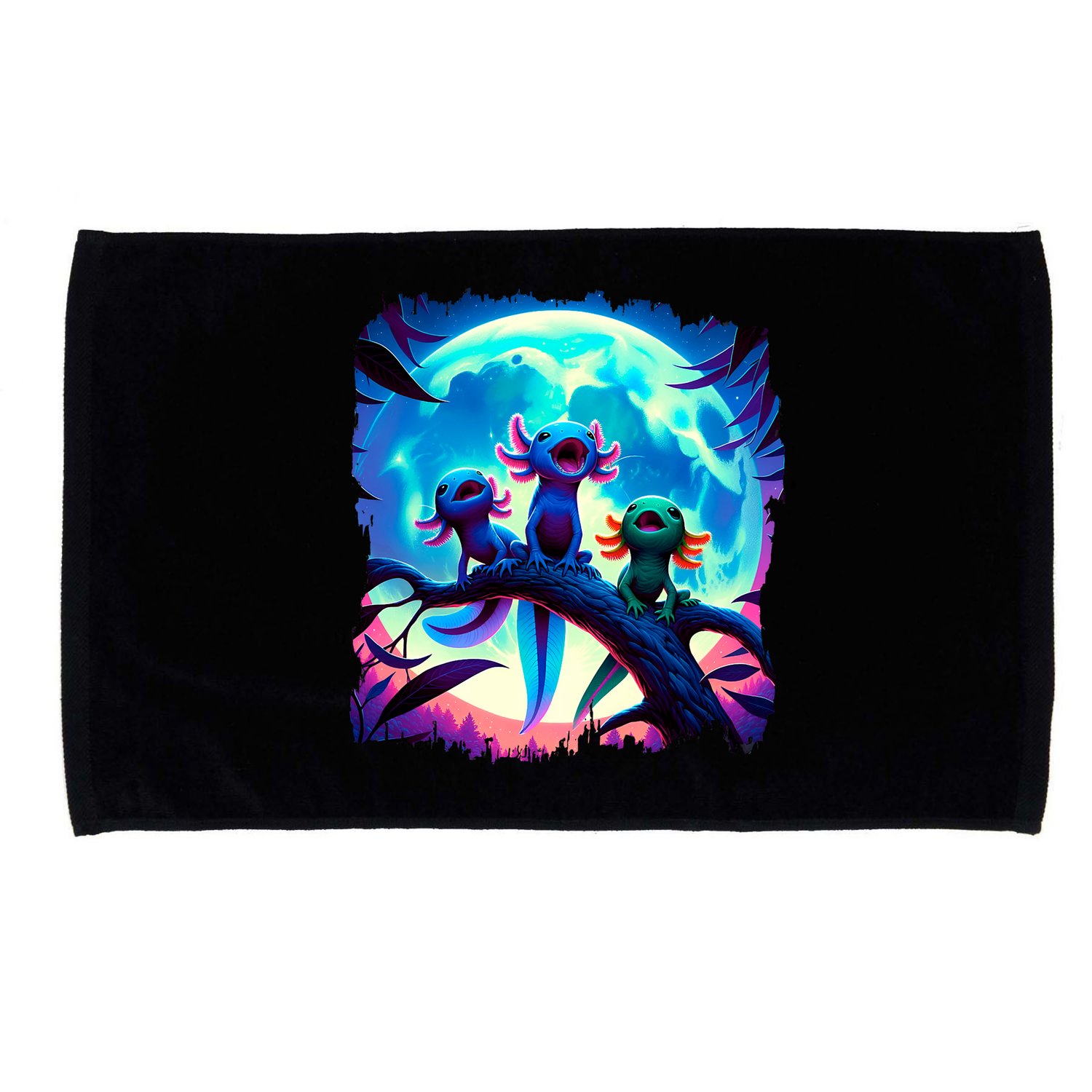 Axolotls Howl At Moon Axolotl Owner Microfiber Hand Towel