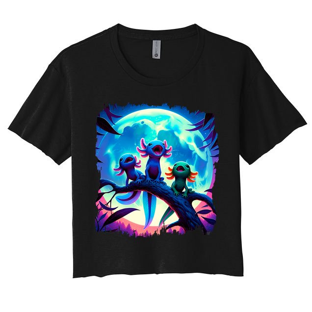 Axolotls Howl At Moon Axolotl Owner Crop Top