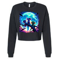 Axolotls Howl At Moon Axolotl Owner Cropped Pullover Crew