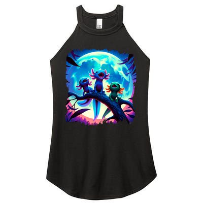 Axolotls Howl At Moon Axolotl Owner Women's Perfect Tri Rocker Tank