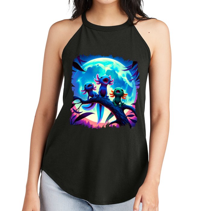 Axolotls Howl At Moon Axolotl Owner Women's Perfect Tri Rocker Tank