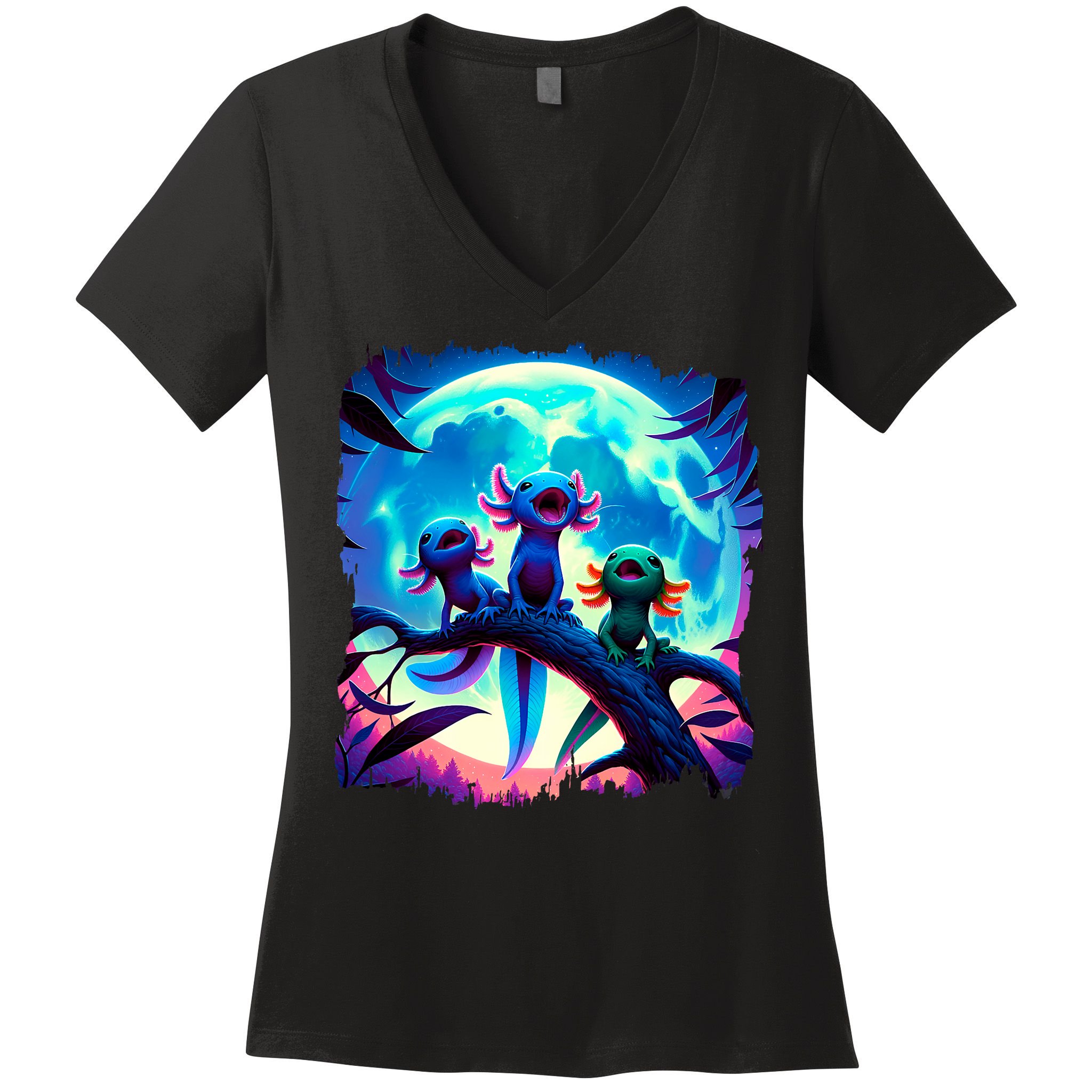 Axolotls Howl At Moon Axolotl Owner Women's V-Neck T-Shirt