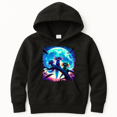 Axolotls Howl At Moon Axolotl Owner Kids Hoodie
