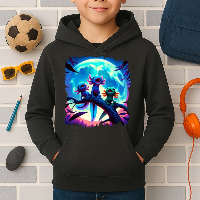 Axolotls Howl At Moon Axolotl Owner Kids Hoodie