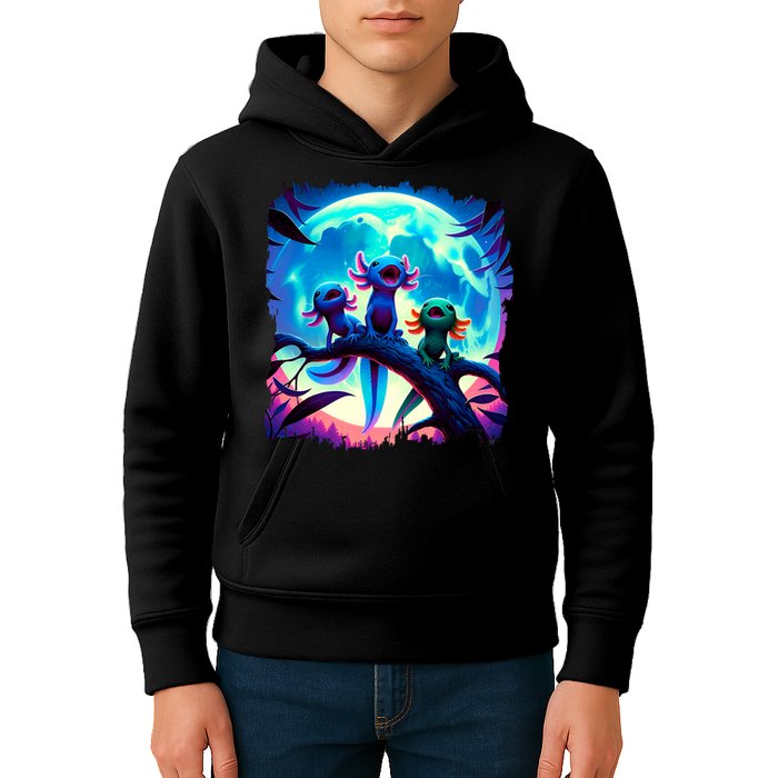 Axolotls Howl At Moon Axolotl Owner Kids Hoodie