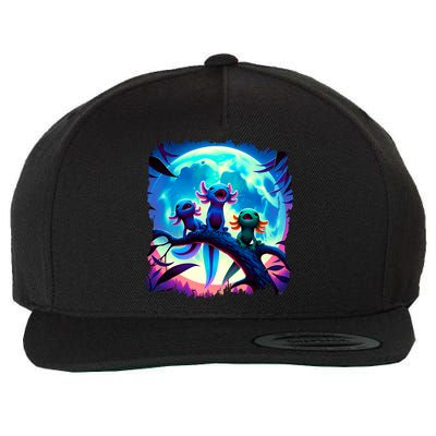 Axolotls Howl At Moon Axolotl Owner Wool Snapback Cap