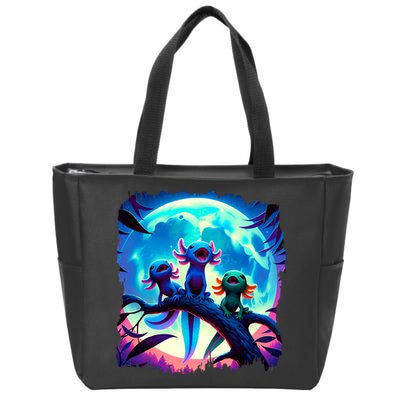 Axolotls Howl At Moon Axolotl Owner Zip Tote Bag