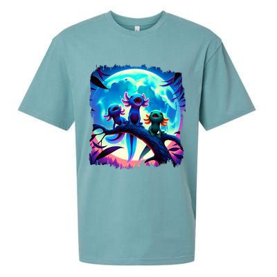 Axolotls Howl At Moon Axolotl Owner Sueded Cloud Jersey T-Shirt