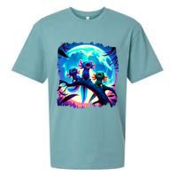 Axolotls Howl At Moon Axolotl Owner Sueded Cloud Jersey T-Shirt