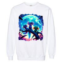 Axolotls Howl At Moon Axolotl Owner Garment-Dyed Sweatshirt