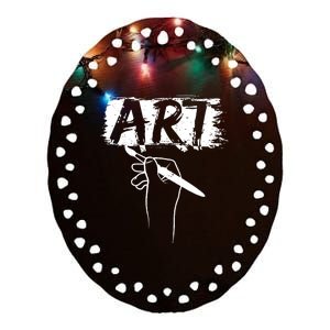 Art Handart Artist Painting Awesome Funny Gift Ceramic Oval Ornament