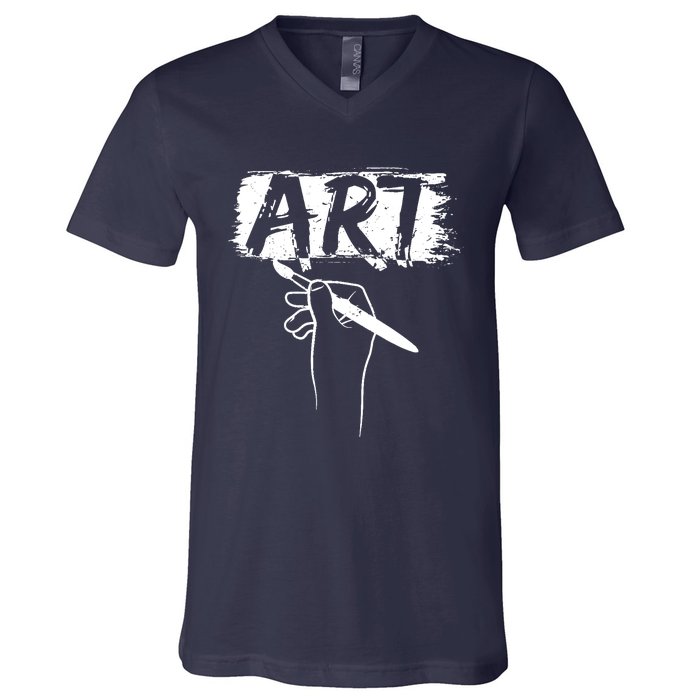 Art Handart Artist Painting Awesome Funny Gift V-Neck T-Shirt